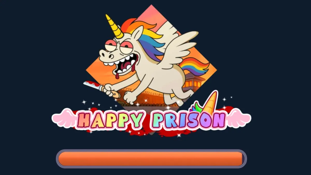 Happy Prison স্লট গেমের রঙিন এবং কার্টুনিশ ইন্টারফেসের দৃশ্য