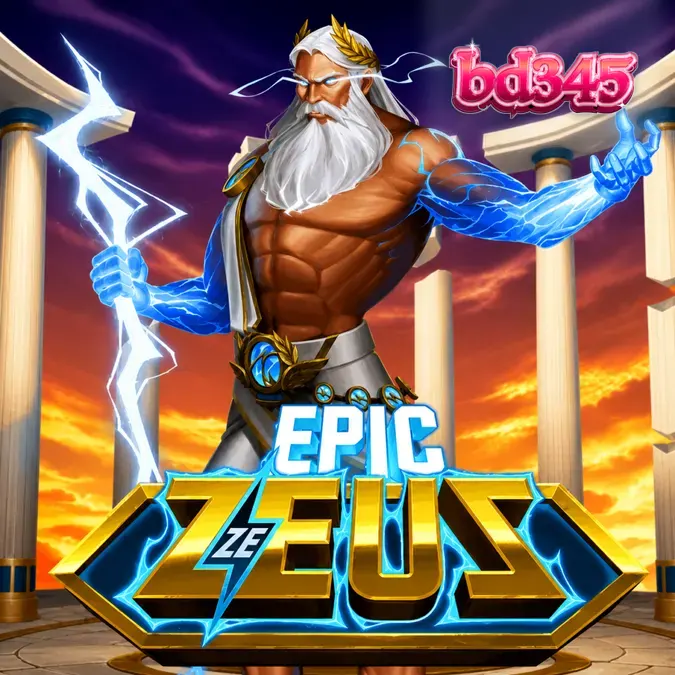 Epic Ze Zeus স্লট গেমের গ্রিড এবং জিউস থিমযুক্ত ইন্টারফেস